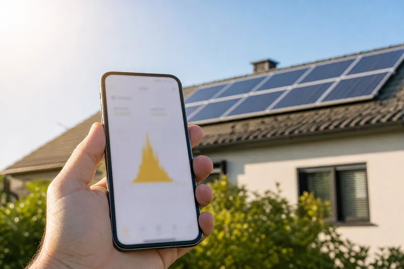 Application de suivi de production solaire sur un téléphone